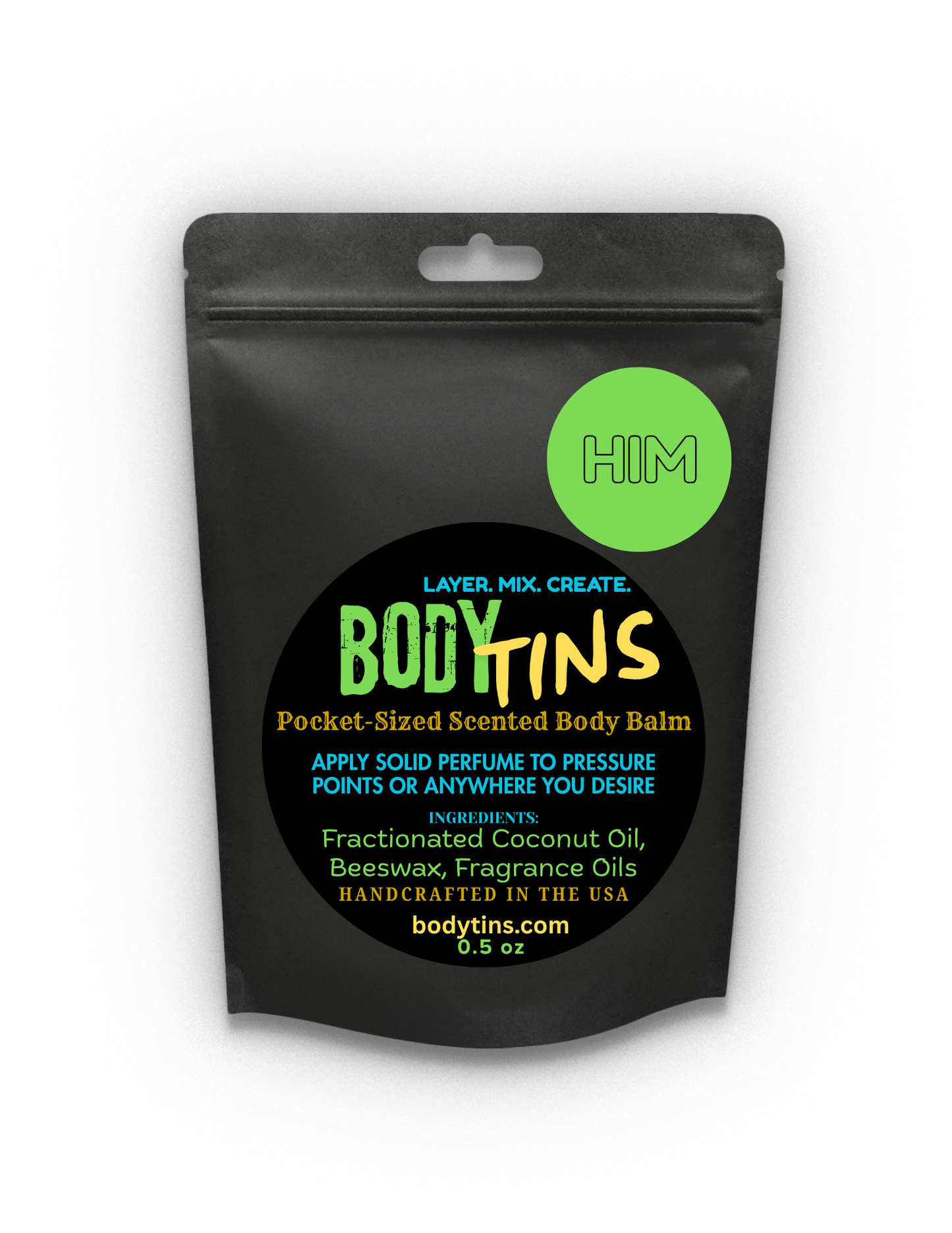 Body Tins "HIM" Pocket Size Scented Body Balm (Male)
